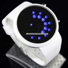 Mens Lady's Blue Led Circle Dial Sports Digital Watch