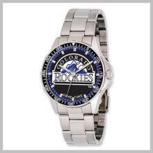 Men's Mlb Stainless Steel Colorado Rockies Coach Watch