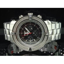 Mens Platinum Watch Co. Joe Rodeo 5th Ave 278 Side Case Diamond Watch Pwc-5av120