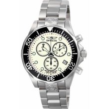 Men's Pro Grand Diver Stainless Steel Case and Bracelet Chronograph White Dial