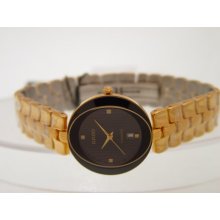 Men's Rado Florence Watch , Gold Tone Band, Black Dial