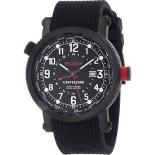 Men's Red Line Compressor World Time Black Dial Silicone Strap Date Watch