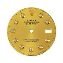 Mens Rolex Datejust Aftermarket Diamond Dial, Champagne, Yellow Gold