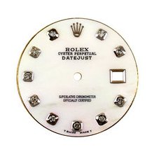 Mens Rolex Datejust Aftermarket White MOP Diamond Dial, White Gold