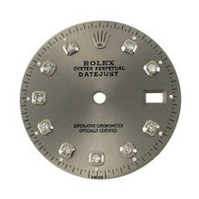 Mens Rolex Datejust Aftermarket Diamond Dial, Steel, White Gold