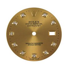 Mens Rolex Datejust Factory Diamond Dial, Champagne, Yellow Gold