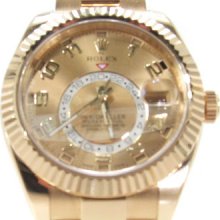 Mens Rolex Sky Dweller Yellow Gold 326938 Diamond Watch Collection
