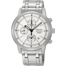 Mens Seiko Silver Dial Chronograph Watch - Sndc35p1