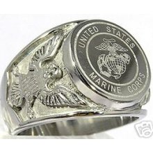 Men's Stainless Steel Marine Corps Ring Sz