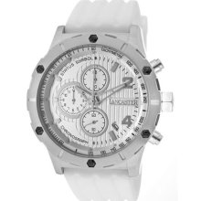 Men's Status Symbol Chronograph Silver Dial White Silicone ...