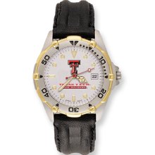 Mens Texas Tech University All-Star Leather Band Watch Ring