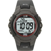 Mens Timex Indiglo 1440 Sports Digital Alarm Black Rubber W Red Watch T5j581