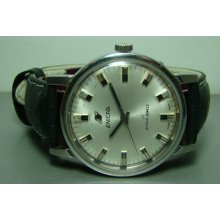 Mens Vintage Enicar Winding Swiss Made Wrist Watch Silver Dial Old Used F269