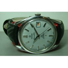 Mens Vintage Titoni Airmaster 25 Jewels Rotomatic Date Old Watch F645 Gray Dial