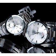 Men's/women's Casual Stainless Steel Quartz Analog Wrist Watch 2 Colors