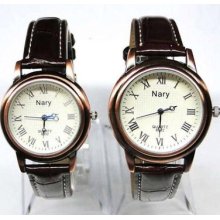 Men's/women's Classic Casual Pu Band Quartz Analog Wrist Watch 2 Colors