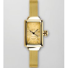 Miami Beach by Glam Rock Small Mesh-Strap Rectangular Watch, Gold