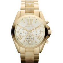 Michael Kors Ladies Bradshaw Gold Tone Stainless Steel Case and Bracelet Chronograph Gold Tone Dial MK5722