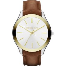 Michael Kors Slim Runway Chocolate Leather Ladies Watch Mk2259