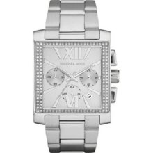 Michael Kors Uptown Glam Gia Chronograph Silver Dial Ladies Watch Quartz