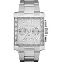Michael Kors Uptown Glam Gia Chronograph Silver Dial Ladies Watch Mk5672
