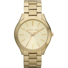 Michael Kors Watch, Womens Slim Runway Gold-Tone Stainless Steel Brace