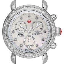 MICHELE 'CSX-36 Diamond' Diamond Dial Watch Case Silver