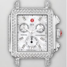 Michele Deco Day Diamond Watch Head, Stainless Steel