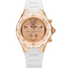 MICHELE 'Tahitian Jelly Bean' 40mm Rose Gold Watch Rosegold/ White