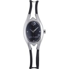 Mila Schon Children's Black Dial Leather Date Quartz Watch