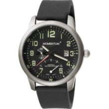 Momentum Men's 1M-SP90B1 Aeromax Titanium Dual-Time Rubber Bracelet