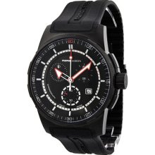 Momo Design Pilot Xl Black Dial Chronograph Black Rubber Mens Watch