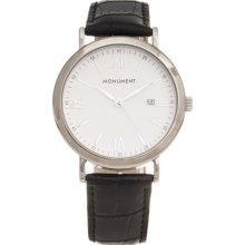 Monument Men's Roman Numeral Faux Croc Strap Watch