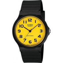 MQ-24CC-9B2EF Casio Mens Yellow Dial Black Resin Strap Watch