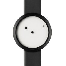 Nava Mens Ora Lattea Stainless Watch - Black Leather Strap - White Dial - O410BI