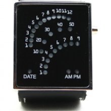 New 29 LED Blue LED Digital Unsex Black Leather Watch