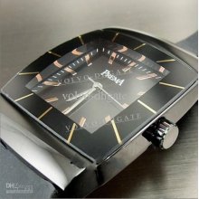 New Fashion Elegant Quartz Hours Dial Date Black Rubber Men Wrist Wa