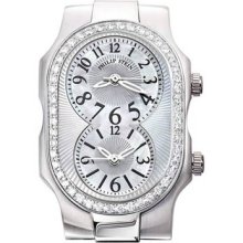 NEW Philip Stein Small Case Diamonds Quartz Stainless Steel 1D-NFMOP