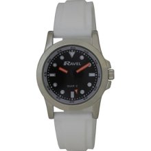 New Ravel Sports Boy's Quartz Watch With Black Dial Analogue Display And White Silicone Strap R1535.4