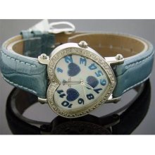 New! Swiss Aqua Master Lady Heart Style 0.50 Ct Diamonds Watch