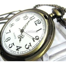 Nice Vintage Design Bronze Quartz Style Pocket Watch