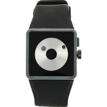 Nixon A116-007 Mens Newton Black Rubber Dots Analog Dial Square Watch