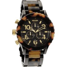 Nixon Mens 42-20 Chrono Stainless Watch - Tortoise Bracelet - Black Dial - A037 679