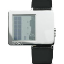 Nooka Unisex Zaz Transparent LCD Stainless Watch - Black Leather Strap - Transparent Dial - ZAZ BK L