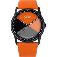 Noon Copenhagen Mens The Changer 46 Analog Stainless Watch - Orange Rubber Strap - Multicolor Dial - 46-003L4