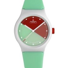 Noon Copenhagen Unisex Turning Disc Analog Plastic Watch - Green Rubber Strap - Multicolor Dial - 33-065DS5