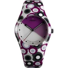 Noon Copenhagen Womens Kolors Analog Plastic Watch - Multicolor Rubber Strap - Purple Dial - 01-031
