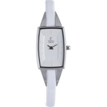 Obaku By Ingersoll Ladies Silver Dial White Leather Strap Watch