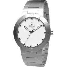 Obaku Harmony Womens Slim Sport Stainless Watch - Silver Bracelet - White Dial - V140LCISC