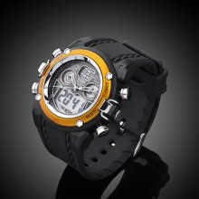 Ohsen Digital Analog Alarm Stopwatch Men Waterproof Wrist Diving Sport Watch